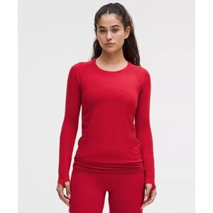 Lululemon-Swiftly Tech Long-Sleeve Shirt 2.0 Waist Length-Oaxford Red
